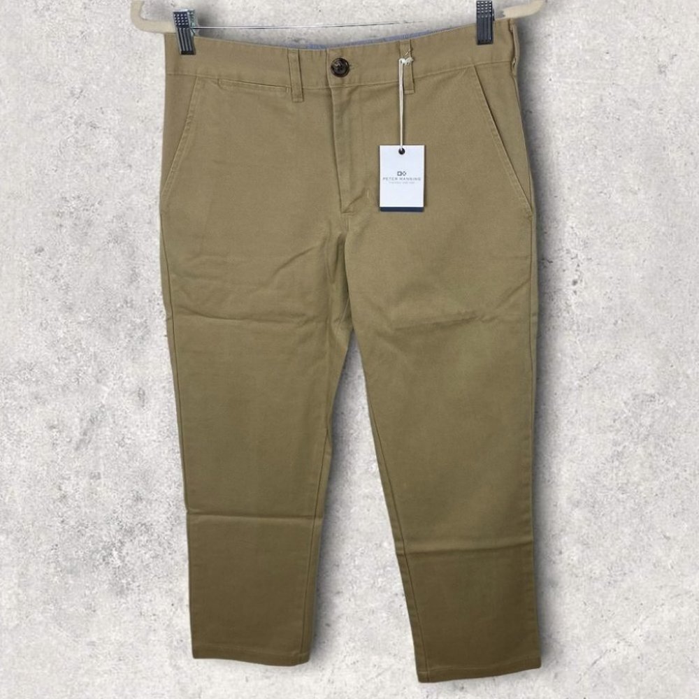 NWT Peter Manning Lightweight Chino Dress Pants Khaki Size 28 by 27 New Tags Tan